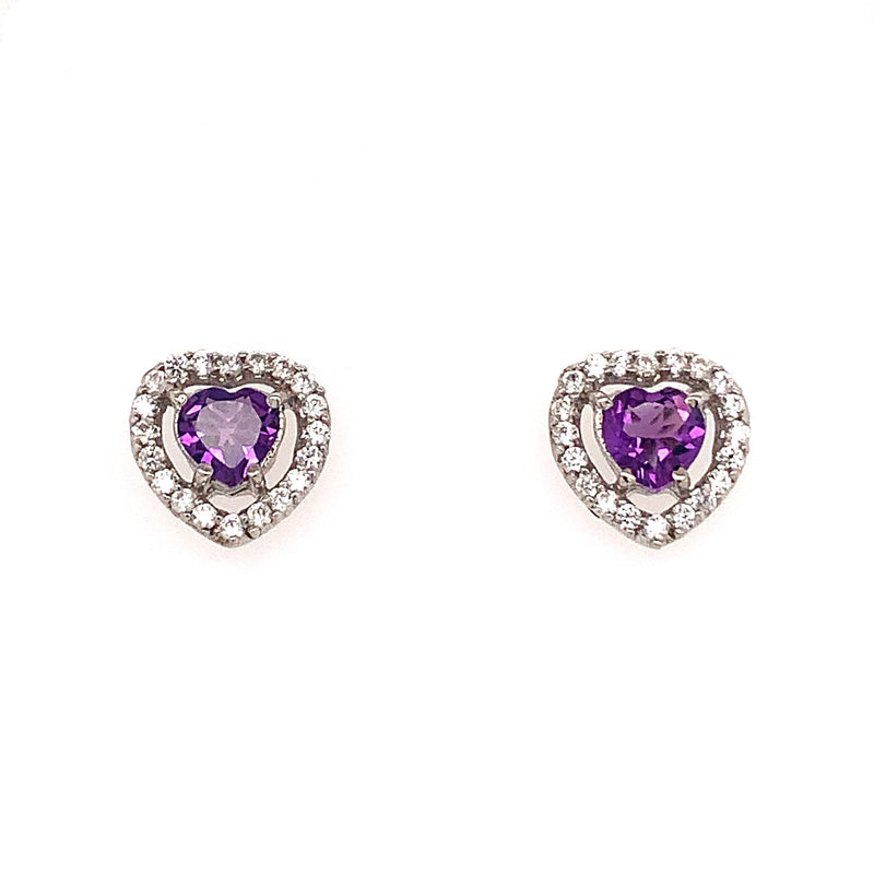 Amethyst Silver Earring