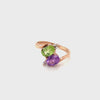 Amethyst & Peridot Gold Plated Silver Ring