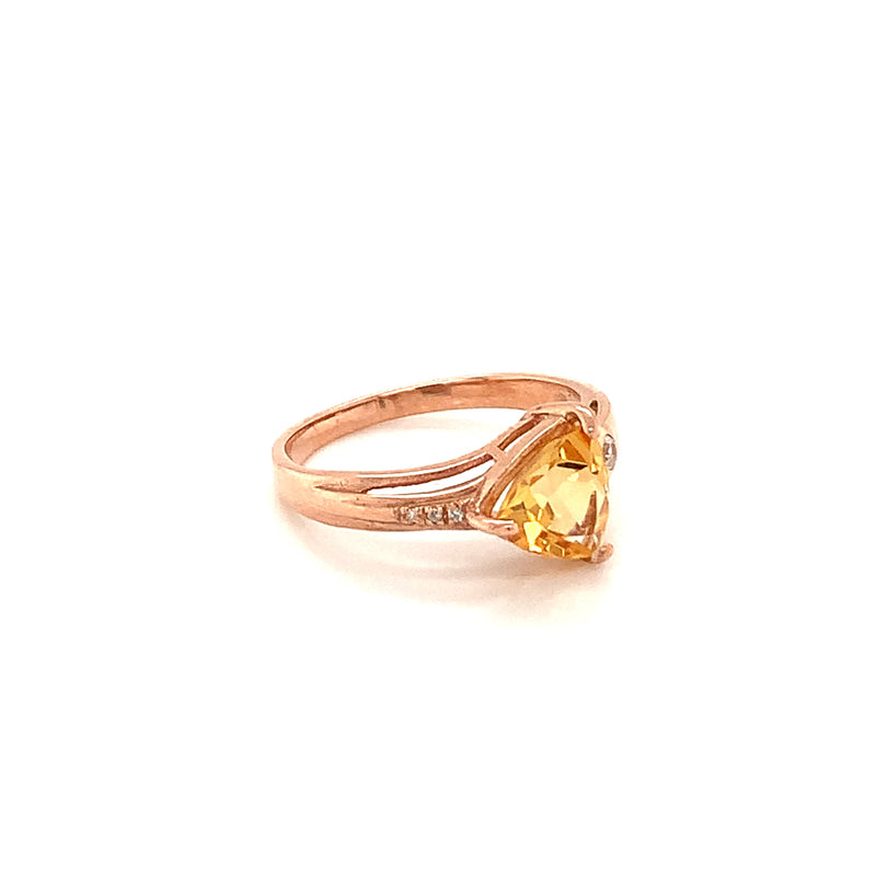 Citrine Gold Plated Silver Ring