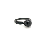 Black Spinel Silver Ring