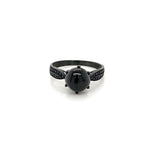 Black Spinel Silver Ring
